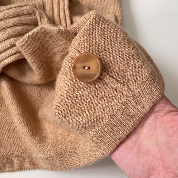 Patagonia Lambswool Scandi Cardigan Sweater L Camel Tan Fair Isle Nordic Boho - Picture 7 of 13